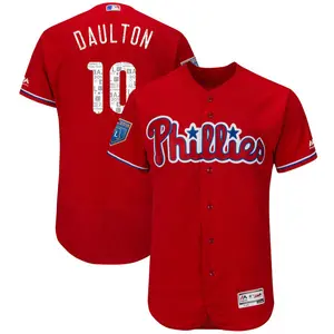 Darren Daulton Philadelphia Phillies Authentic Flex Base 2018 Spring Training Majestic Jersey - Scarlet