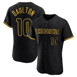 Darren Daulton Philadelphia Phillies Authentic Snake Skin City Jersey - Black